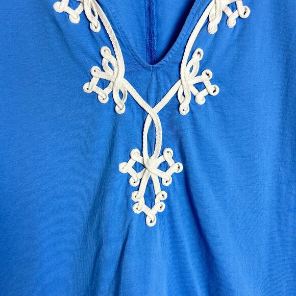 Lilly Pulitzer Dress Womens S Brewster Bay Blue Pima Cotton Jersey Preppy Small - Picture 3 of 6